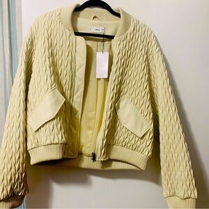 Mango vinyl bomber with tags